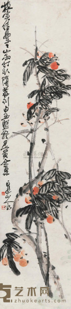 王震 （款） 花卉 立轴 135×32cm