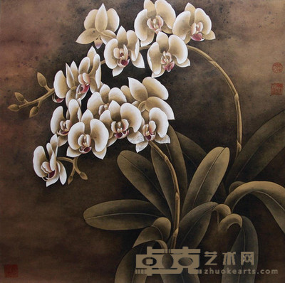 鞠国文 2009年作 蝶醉自舞    镜心 48×48cm