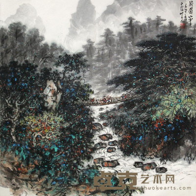 上官洪夫 2002年作 峨眉山中 镜心 69×69cm