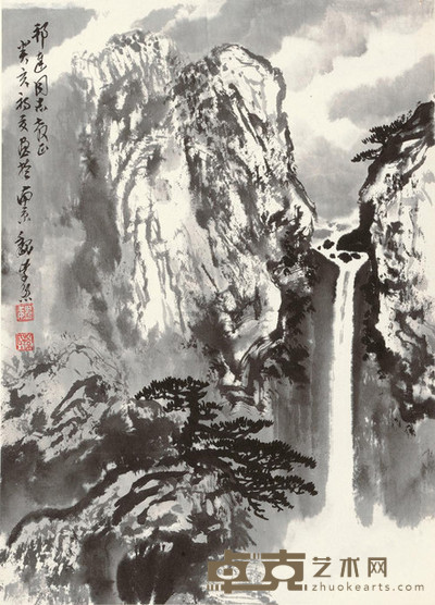 魏紫熙 1983年作 墨笔山水 镜心 40×30cm