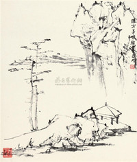 亚明 山水 镜心