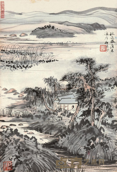陆俨少 杜甫诗意 镜心 38.8×25.8cm