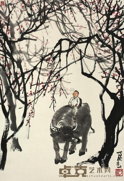 李可染 牧牛图 立轴 68×46cm