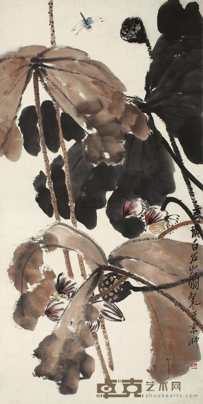 齐白石 荷花 立轴 110×56cm