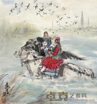 黄胄 青春无限 立轴 74×68cm