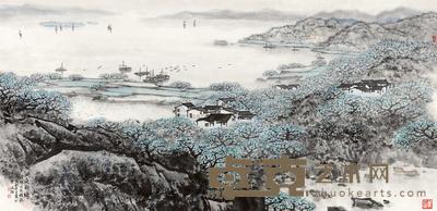 宋文治 1986年作 洞庭新绿 镜心 67×136cm