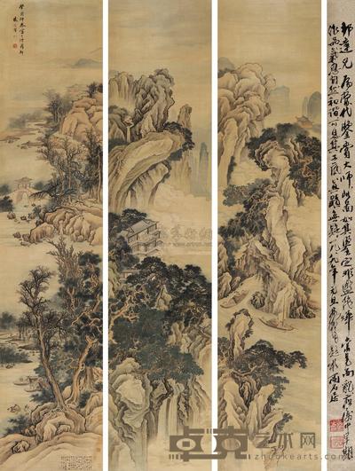 盛茂烨 山水 三屏 253×56cm×3