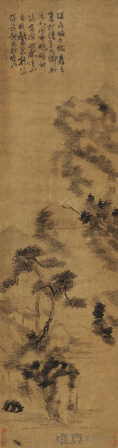 傅山 山水 立轴 172×45cm
