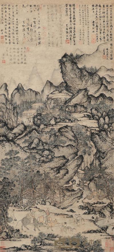 王蒙(元) 稚川移居图 立轴 120×54cm