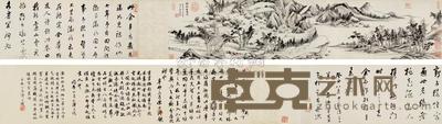 董其昌 1611年作 荆溪招隐图 手卷 画心25×119cm;题跋25×243cm