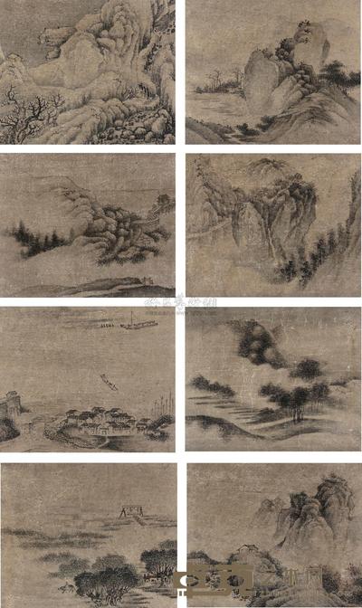 佚名 潇湘八景册 册页 20×25cm×8