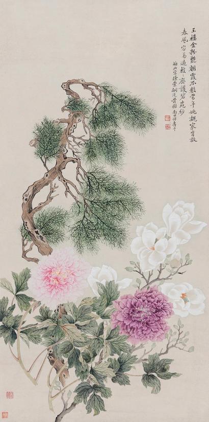 恽寿平 玉堂富贵 立轴