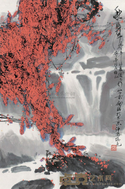 秦剑铭 1987年作 秋声图 66×45cm