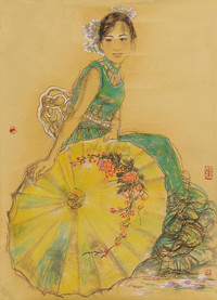 蔡玉水 2006年作 少女 镜心