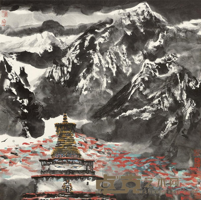 李小可 喜马拉雅的风 镜心 96×96cm
