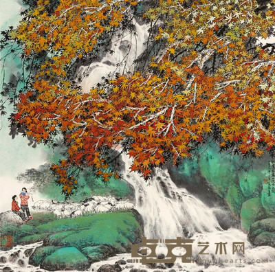 郑百重 2009年作 高山流水 镜心 70×70cm