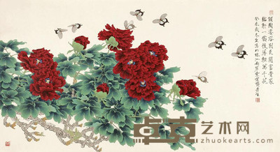 周彦生 2003年作 倾国姿容 镜心 93×172cm