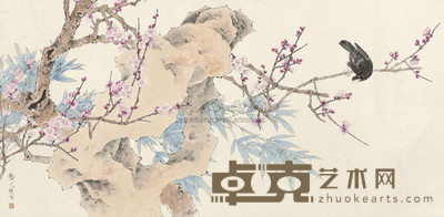 龚文桢 喜鹊闹梅 镜心 66×133cm
