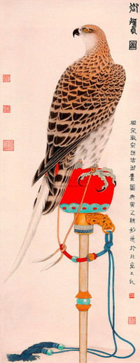 黄妙德 2010年作 御鹰图 镜心