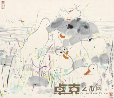 吴冠中 1987年作 水暖 镜心 40×45cm