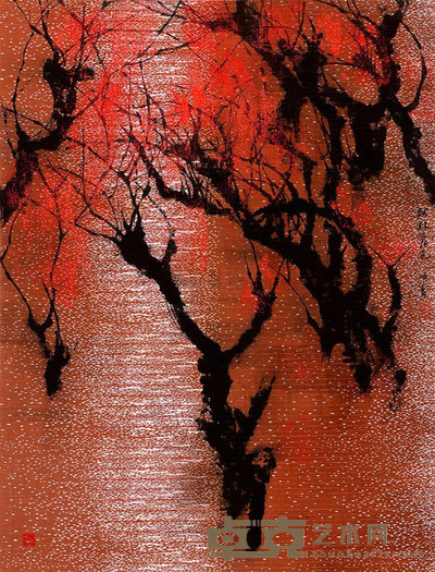 王明明 秋林暮色 立轴 111×84cm