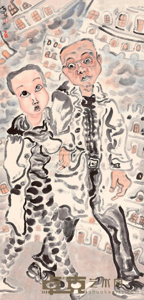李孝萱 都市 镜心 136×68cm