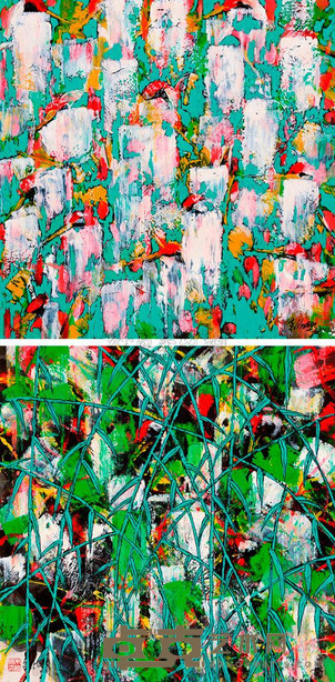 朱法鹏 2010年作 无题 镜心 68.5×68.5cm×2