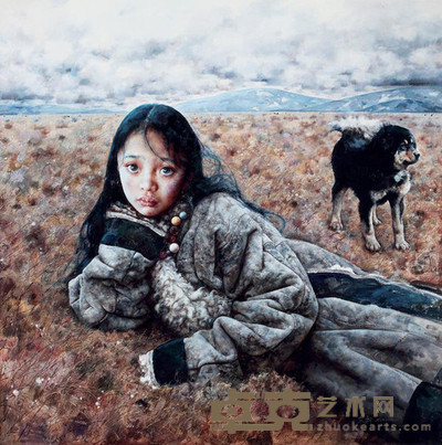 艾轩 2010年作 秋风掠过荒原 130×130cm