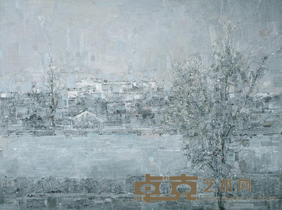 郭凯 2011年作 寒村静渟 160×120cm