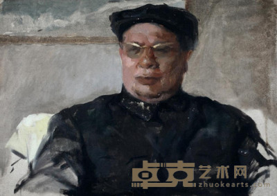 靳尚谊 1978年作 书记的肖像 36×52cm