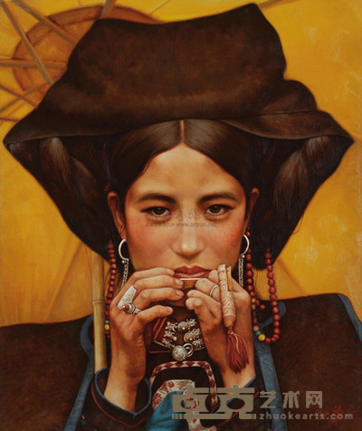 高小华 彝族姑娘 60×50cm
