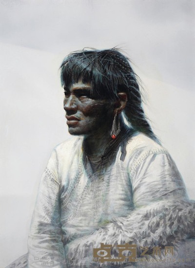 罗中立 1990年作 藏族青年 81×60cm