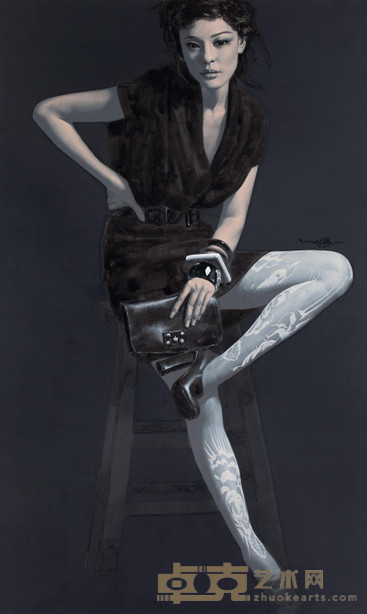 侯庆 2010年作 蕾丝结 250×150cm