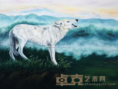 曹云飞 2007年作 暮狼嚎 90×120cm