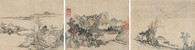 金淑修 山水小品 册页 （十二开选三）