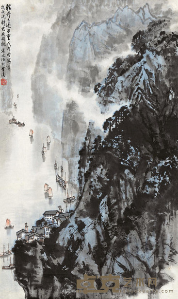 宋文治 1978年作 轻舟已过万重山 镜心 58×34cm