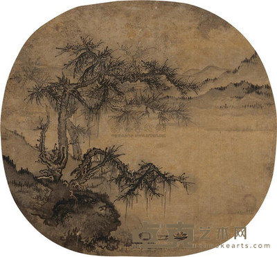 佚名 烟波清兴图 圆光 直径23cm