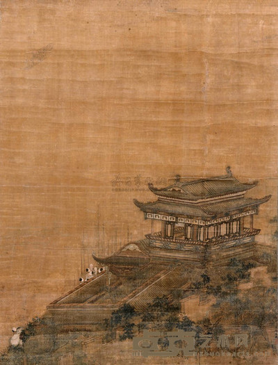文徵明 (款) 江岸观帆图 立轴 83×63cm