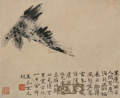 华喦 (款) 鹰 镜心 24×29cm