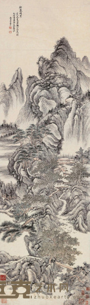 恽寿平 (款) 松岩晴翠 立轴 187×54cm