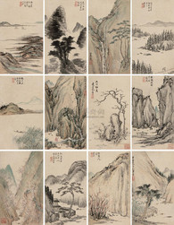 潘恭寿 设色纸本 册页