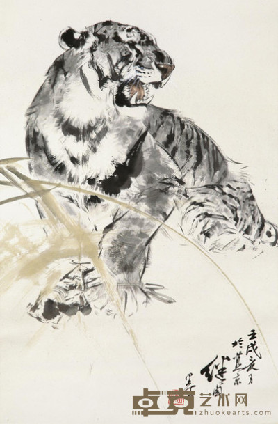 刘继卣 1982年作 猛虎行诗意图 镜心 45×69cm