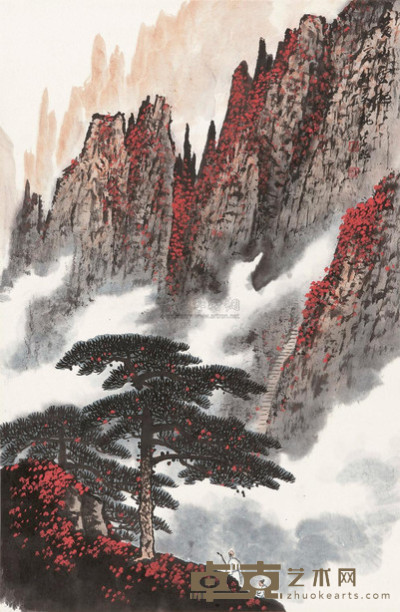 魏紫熙 1986年作 黄山云起 立轴 40×59cm
