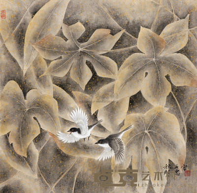 金正惠 秋声 镜心 65×65cm