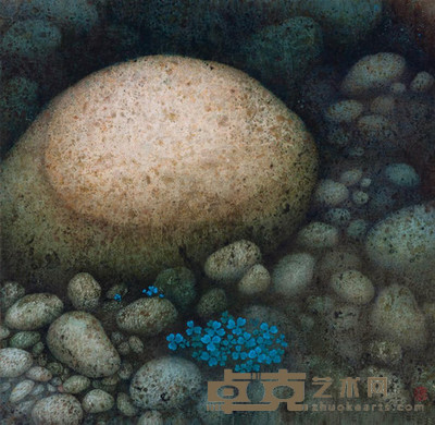 海天 溪水中的世界 66×68cm