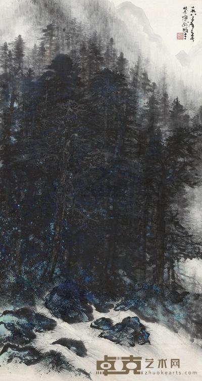 黎雄才 1983年作 松泉图 立轴 177×93cm