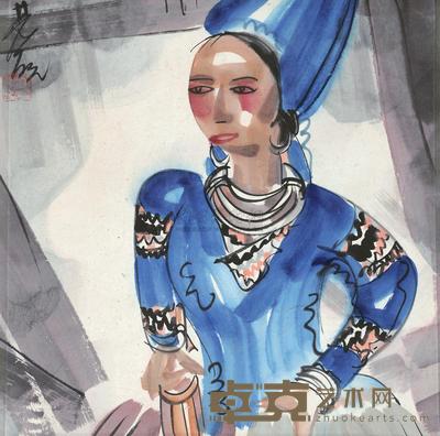 林风眠 彝族少女 镜心 30×30cm