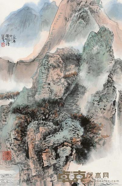 程十发 1985年作 山水 立轴 69×46cm