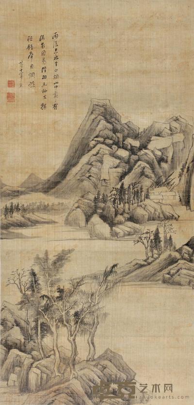 董其昌 烟山流泉 立轴 112×53cm
