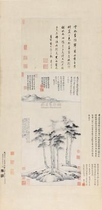 倪瓒 （款） 1345年作 山水 立轴